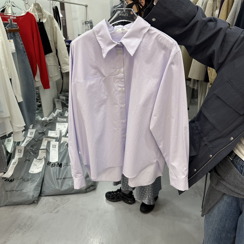 PAVEL東大門直郵女裝新款真品推薦休閑時尚襯衫蕾絲衫口袋PAVEL襯衫/蕾絲衫圖色3