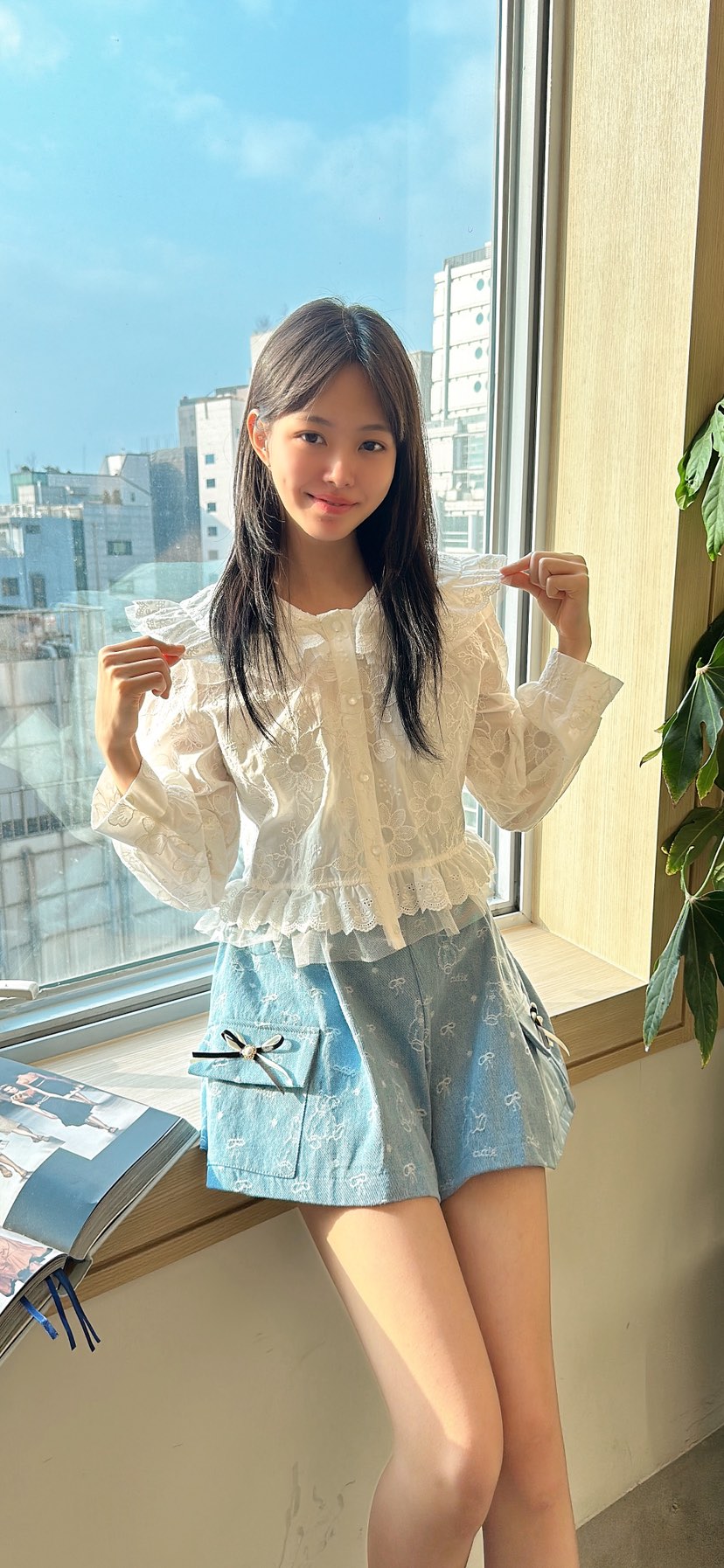 YARD韓國直郵女士新品時尚真品職業26春夏襯衫蕾絲衫刺繡YARD襯衫/蕾絲衫