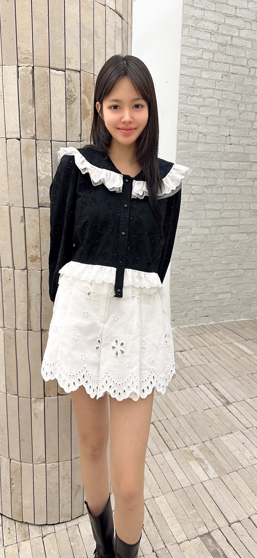 YARD韓國直郵女士新品時尚真品職業26春夏襯衫蕾絲衫刺繡YARD襯衫/蕾絲衫