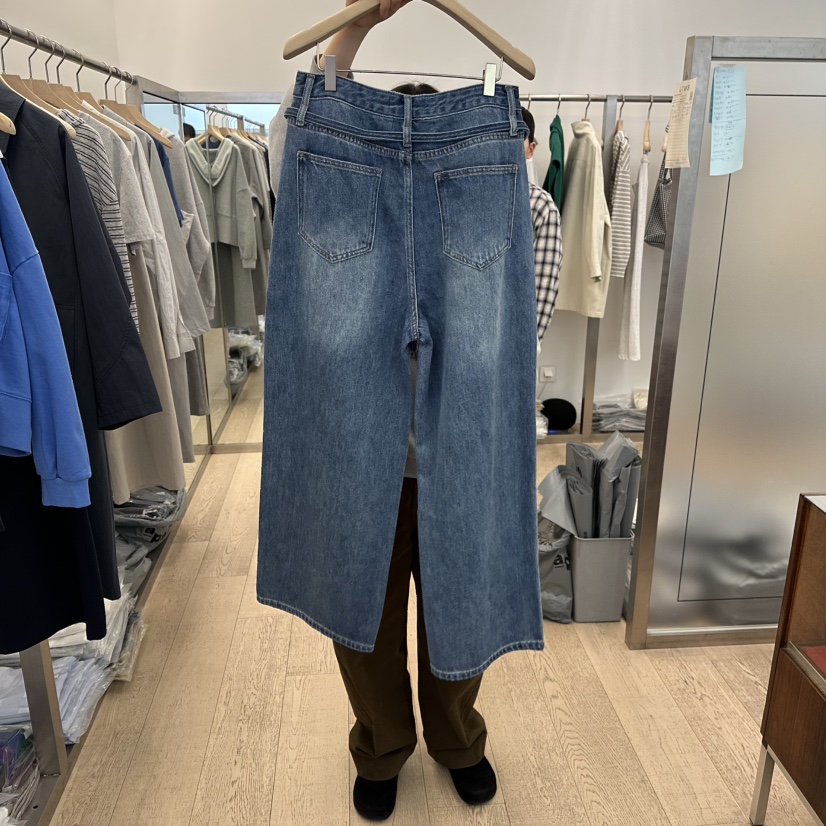 LTMS東大門代購女裝新款真品人氣職業休閑熱賣牛仔褲含腰繩LTMS牛仔褲