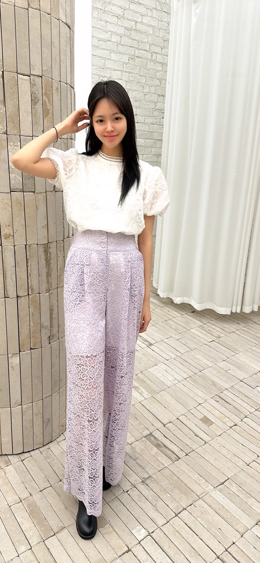 YARD東大門代購女裝新品26春夏熱賣真品時尚推薦休閑褲蕾絲YARD休閑褲