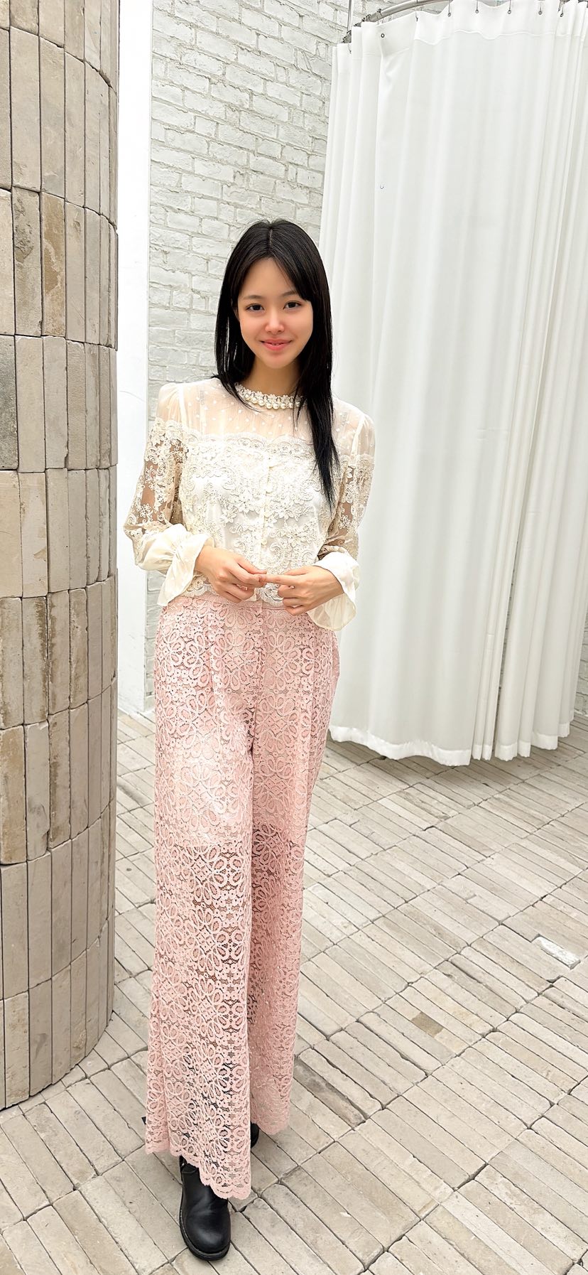 YARD東大門代購女裝新品26春夏熱賣真品時尚推薦休閑褲蕾絲YARD休閑褲