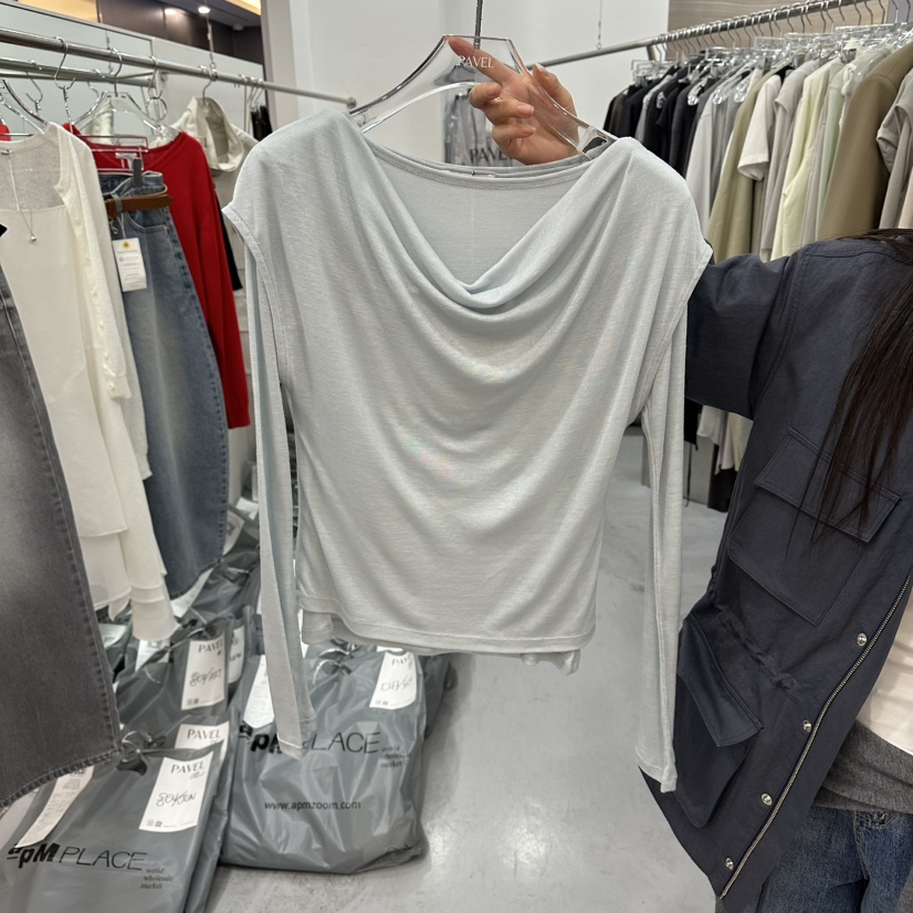 PAVEL韓國代購女裝新品26春夏人氣熱賣休閑推薦長袖T恤雙層PAVEL長袖T恤圖色1