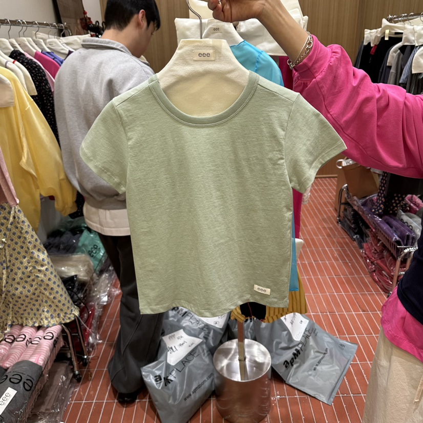 E/E/E東大門實拍女裝新品人氣熱賣休閑職業時尚推薦T恤E/E/ET恤圖色3