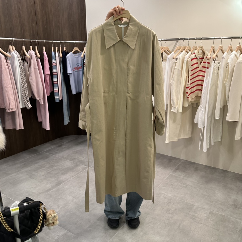 URBANSTORY/REMAKING韓國代購女裝新款職業長款風衣含腰帶Remaking/URBANSTORY長款風衣圖色2