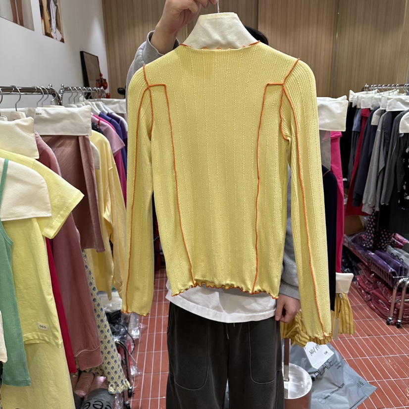 E/E/E東大門直郵女裝新款26春夏休閑職業時尚真品長袖T恤E/E/E長袖T恤