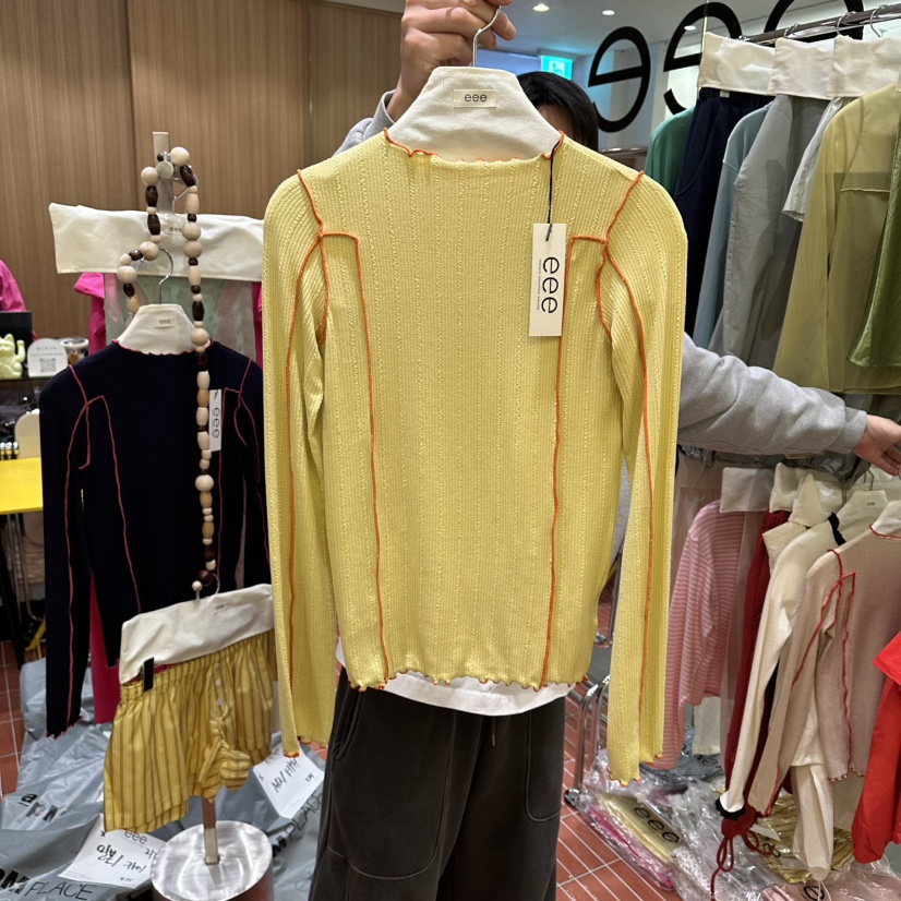 E/E/E東大門直郵女裝新款26春夏休閑職業時尚真品長袖T恤E/E/E長袖T恤圖色2