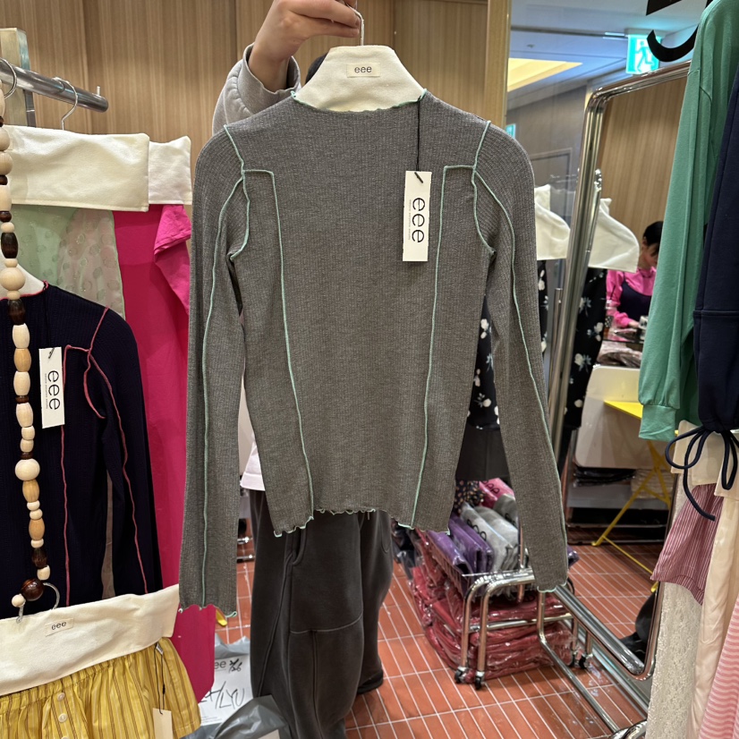 E/E/E東大門直郵女裝新款26春夏休閑職業時尚真品長袖T恤E/E/E長袖T恤圖色3