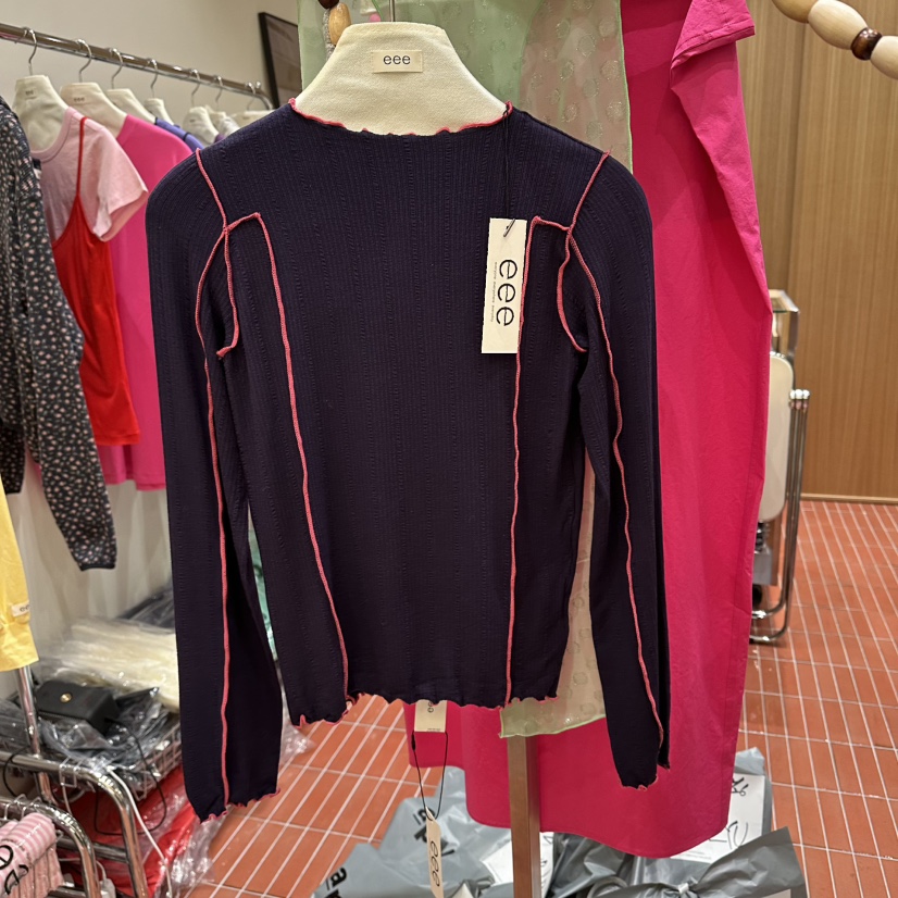 E/E/E東大門直郵女裝新款26春夏休閑職業時尚真品長袖T恤E/E/E長袖T恤圖色5