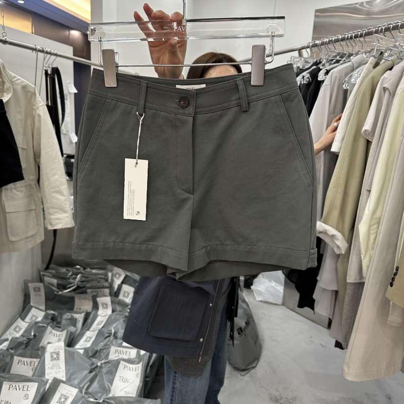 PAVEL韓國直郵女裝新款職業熱賣休閑時尚26春夏短褲不含腰帶PAVEL短褲圖色2