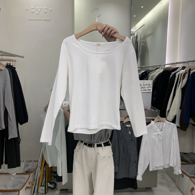 TAKE YOUE TIME東大門實拍女裝新品職業時尚推薦長袖T恤TAKE YOUE TIME長袖T恤圖色1
