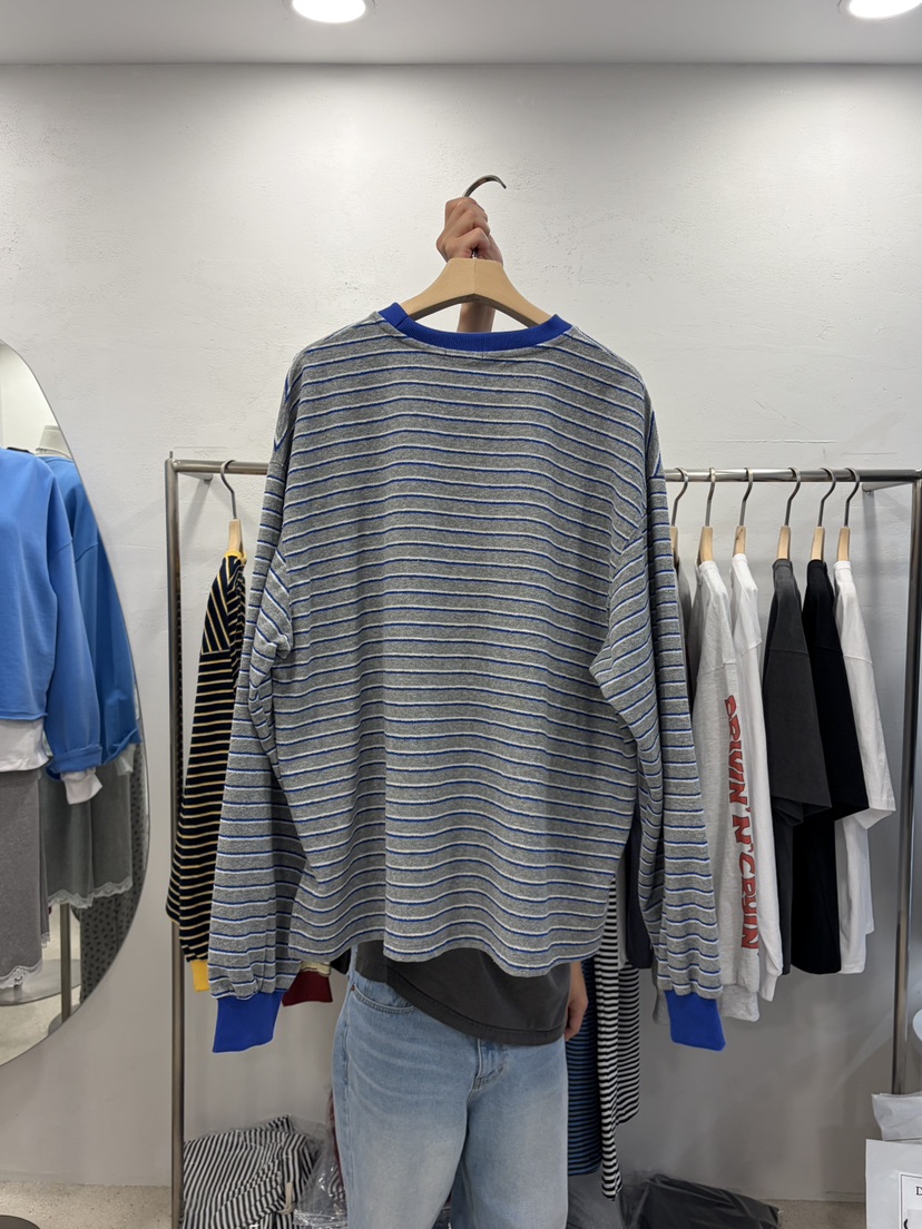 DELICATE韓國直郵女裝新品真品人氣熱賣推薦時尚長袖T恤條紋DELICATE長袖T恤