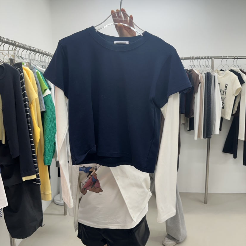 TOPDRESSING東大門直郵女士新款休閑真品推薦長袖T恤假兩件TOPDRESSING長袖T恤圖色2