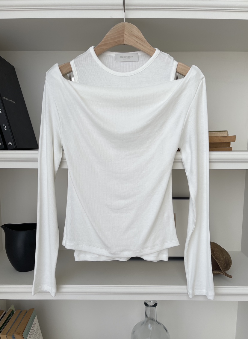 MINIQUEENS東大門直郵女士新品真品人氣時尚長袖T恤假兩件MINIQUEENS長袖T恤圖色1