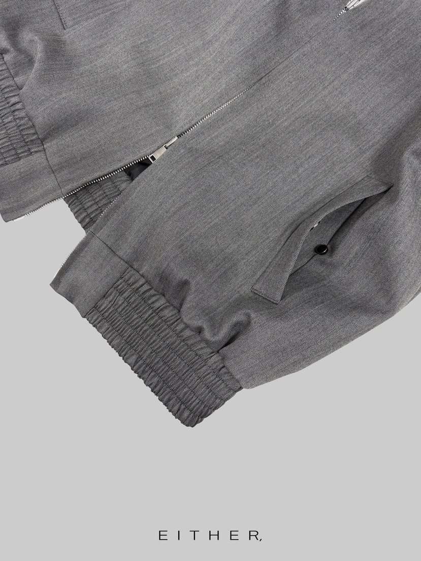 EITHER東大門直郵女裝新款熱賣26春夏職業夾克羊毛人字紋EITHER夾克