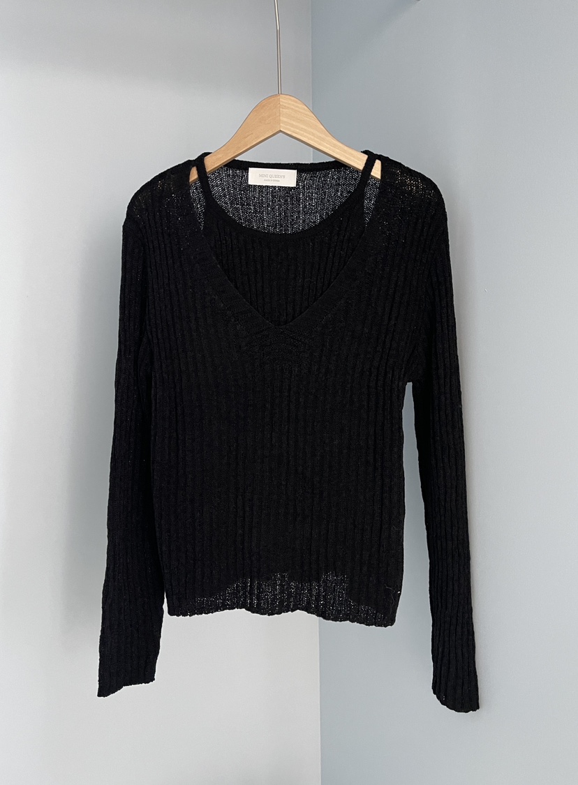 MINIQUEENS韓國代購女裝新款時尚真品人氣熱賣針織衫復古MINIQUEENS針織衫圖色5