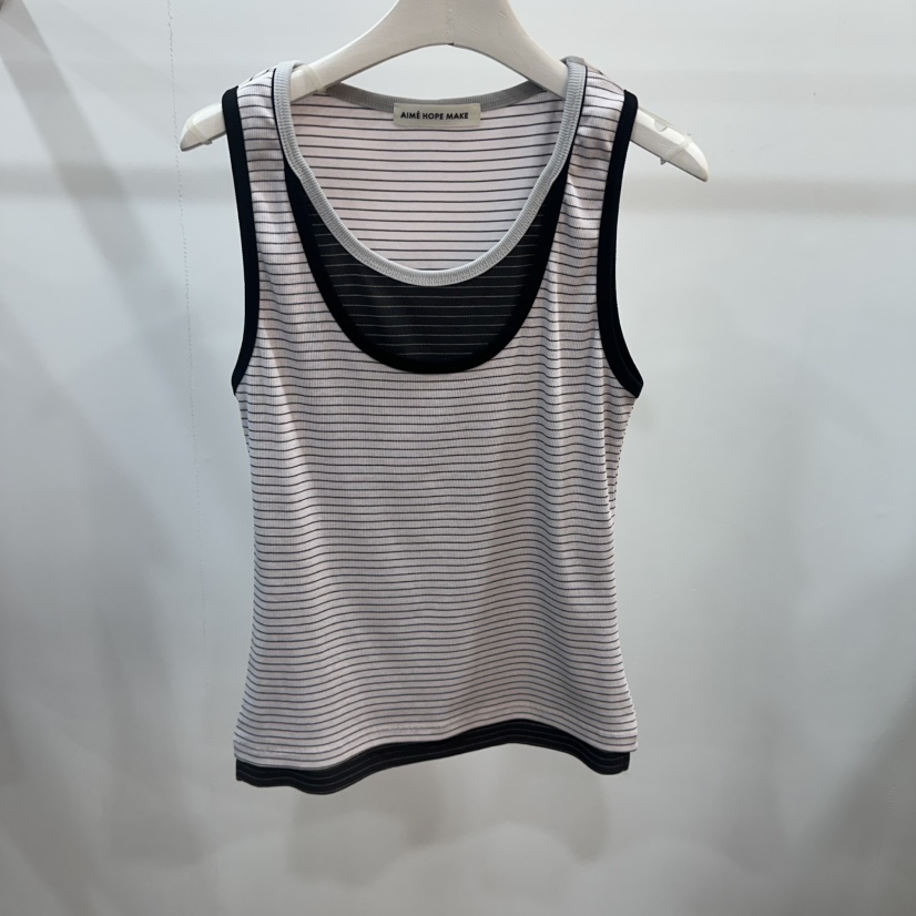 AIME HOPE MAKE/MYNAMEIS韓國直郵女裝新品時尚吊帶背心假兩件AIME HOPE MAKE/MYNAMEIS吊帶/背心圖色1