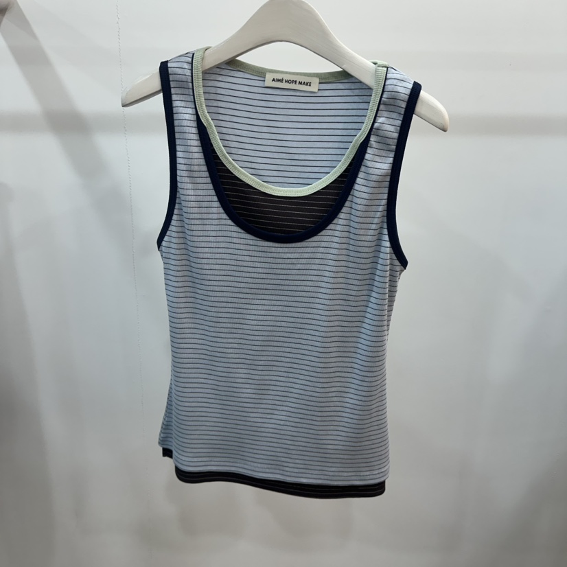 AIME HOPE MAKE/MYNAMEIS韓國直郵女裝新品時尚吊帶背心假兩件AIME HOPE MAKE/MYNAMEIS吊帶/背心圖色2