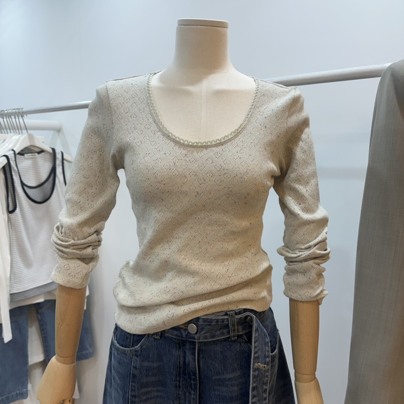 AIME HOPE MAKE/MYNAMEIS東大門代購女士新品26春夏長袖T恤AIME HOPE MAKE/MYNAMEIS長袖T恤圖色1米色