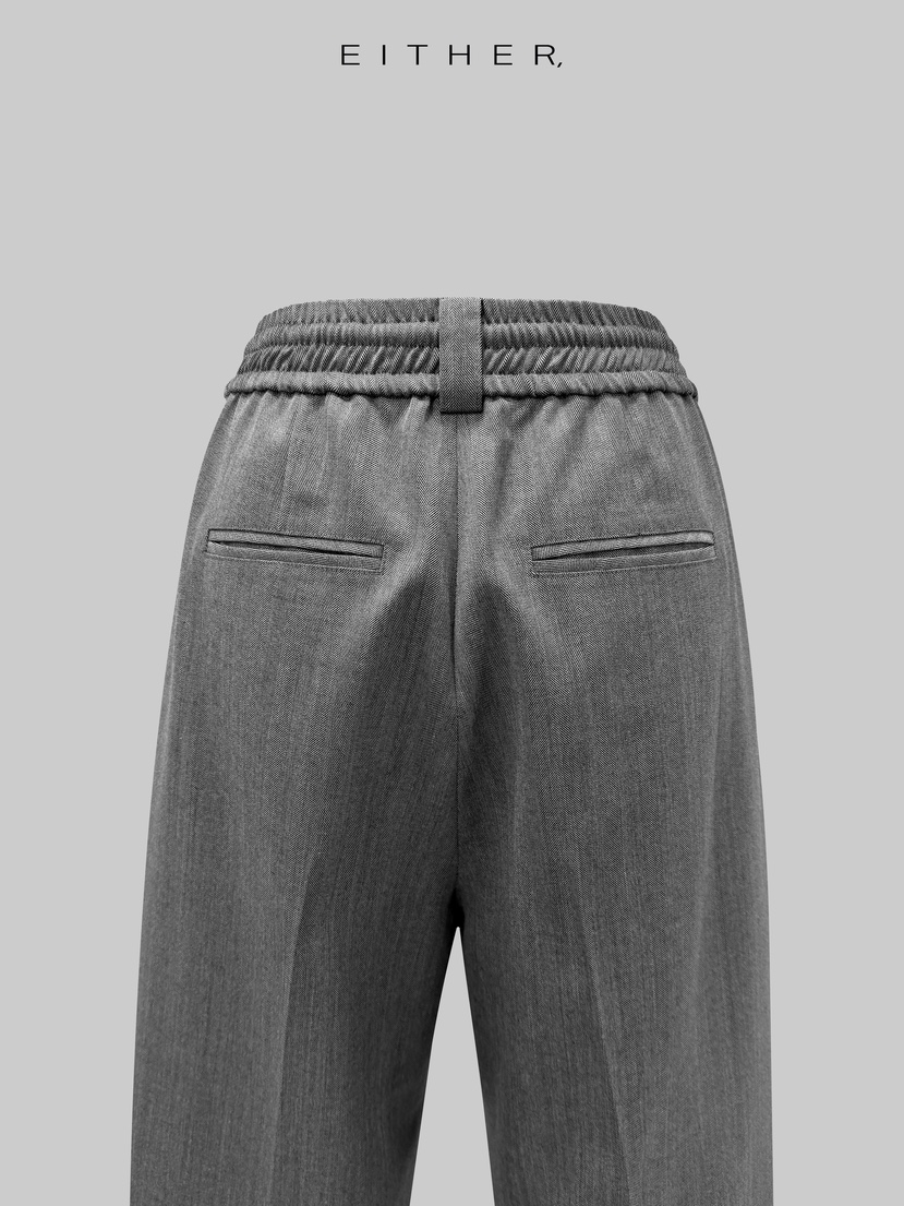 EITHER東大門代購女士新款休閑時尚人氣休閑褲羊毛人字紋EITHER休閑褲