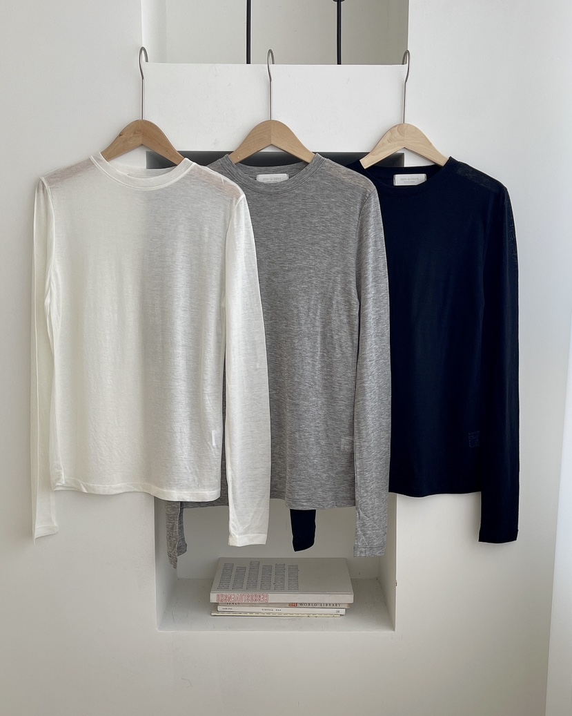 MINIQUEENS韓國直郵女裝新品時尚休閑推薦真品長袖T恤天絲MINIQUEENS長袖T恤