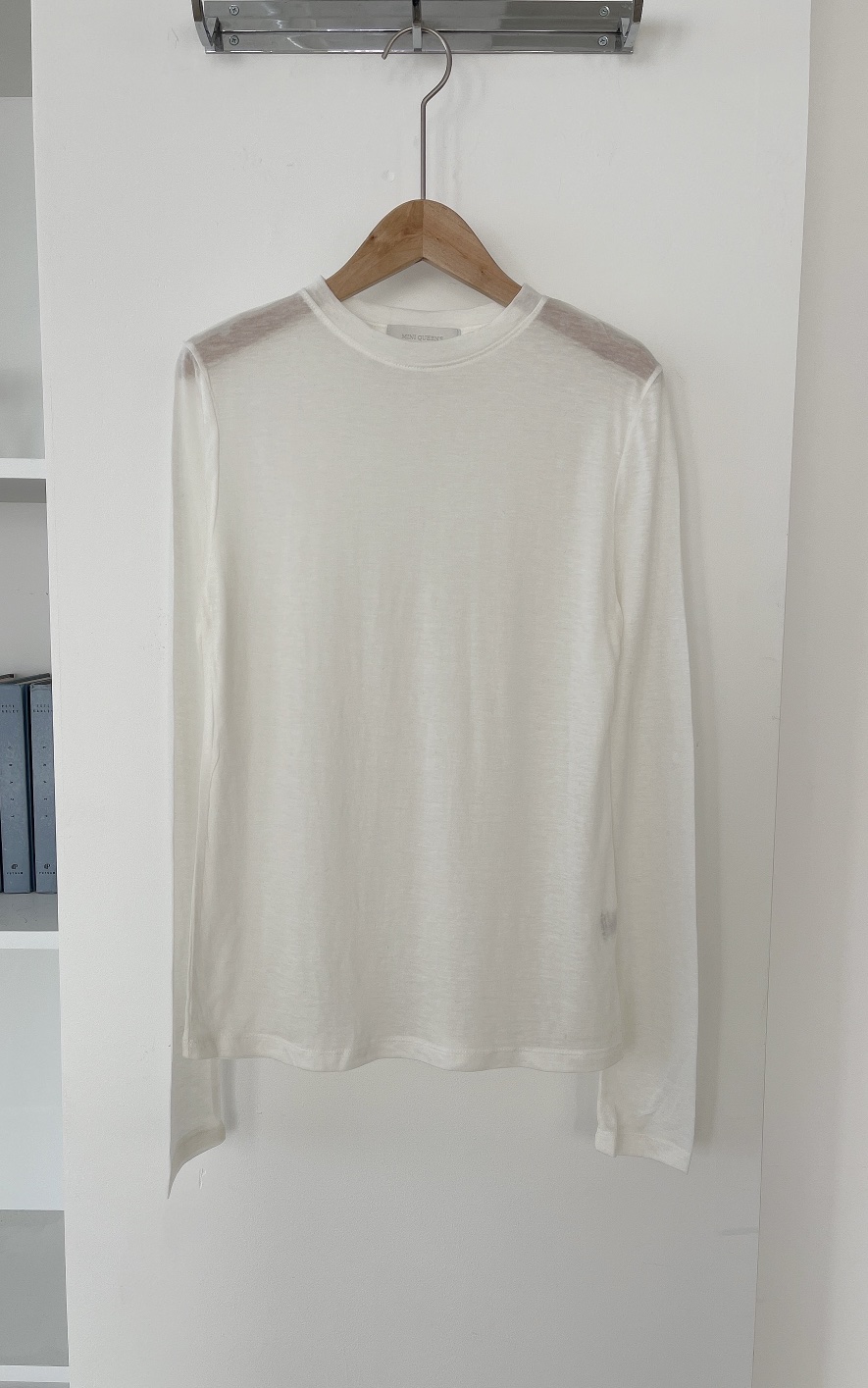 MINIQUEENS韓國直郵女裝新品時尚休閑推薦真品長袖T恤天絲MINIQUEENS長袖T恤圖色1