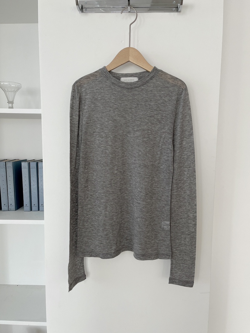 MINIQUEENS韓國直郵女裝新品時尚休閑推薦真品長袖T恤天絲MINIQUEENS長袖T恤圖色2