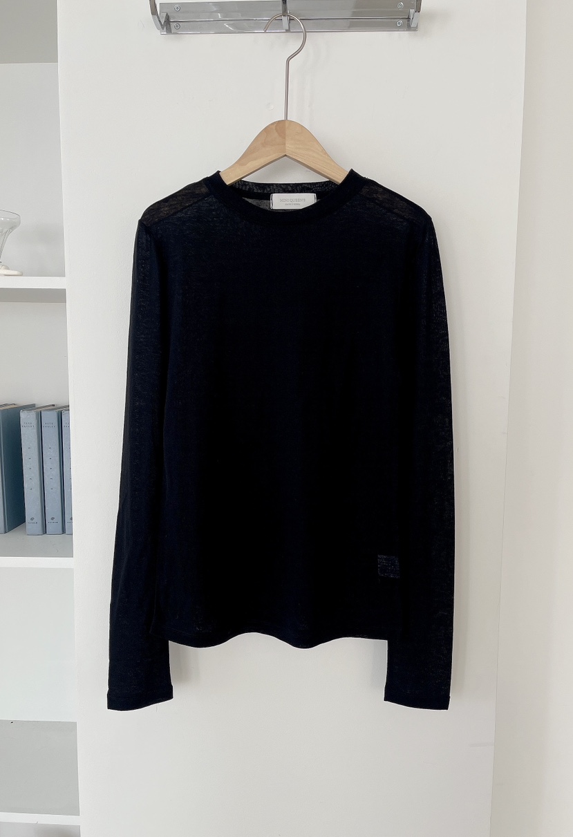 MINIQUEENS韓國直郵女裝新品時尚休閑推薦真品長袖T恤天絲MINIQUEENS長袖T恤圖色3