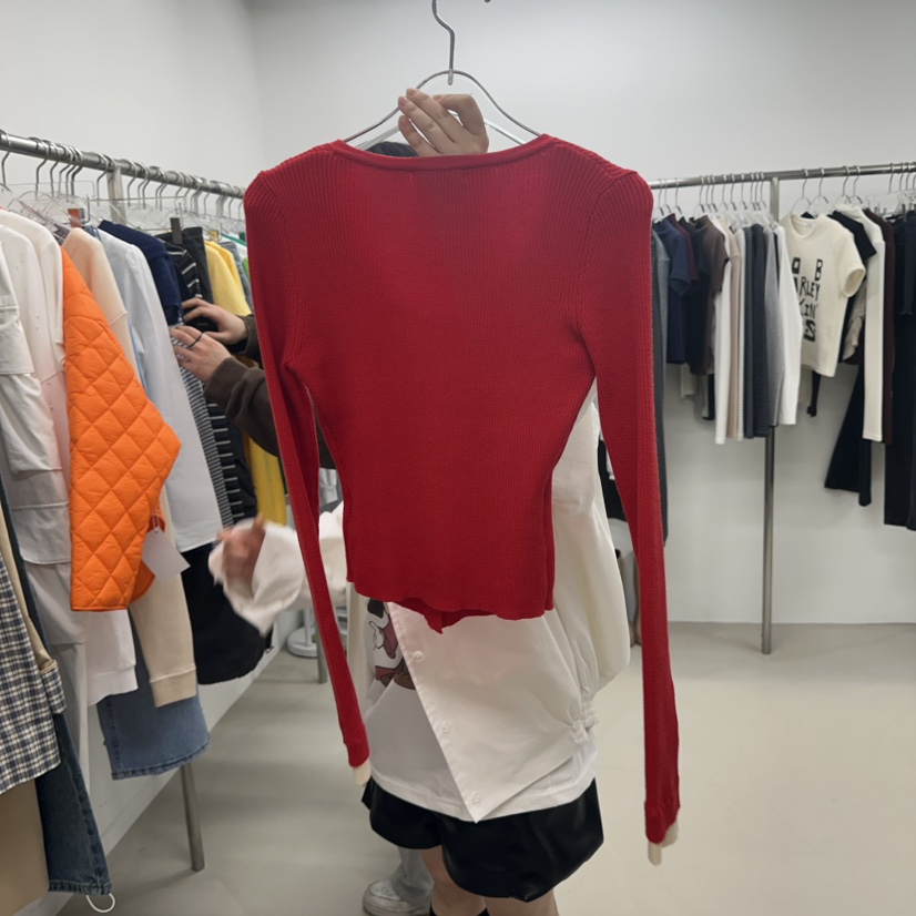 TOPDRESSING韓國直郵女裝新品人氣26春夏時尚針織衫假兩件TOPDRESSING針織衫