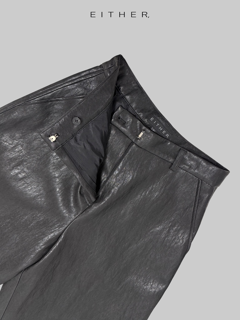 EITHER韓國代購女士新款職業推薦真品休閑26春夏短褲皮革EITHER短褲