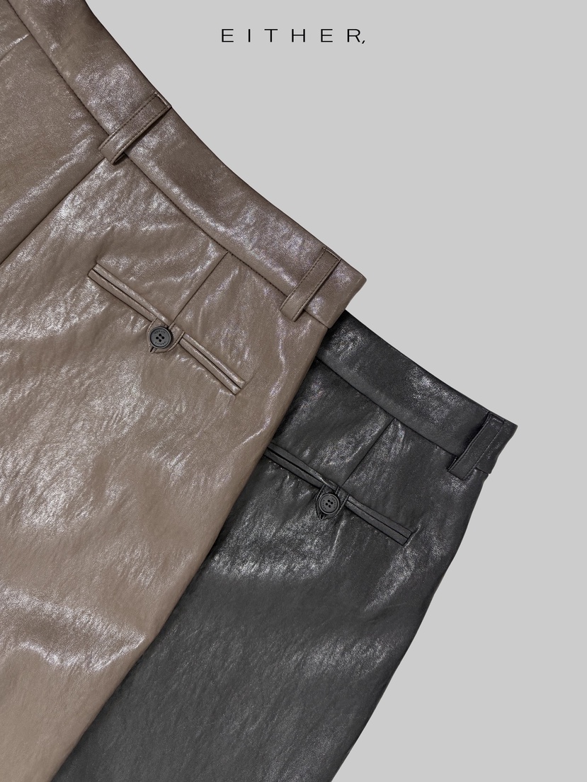 EITHER韓國代購女士新款職業推薦真品休閑26春夏短褲皮革EITHER短褲