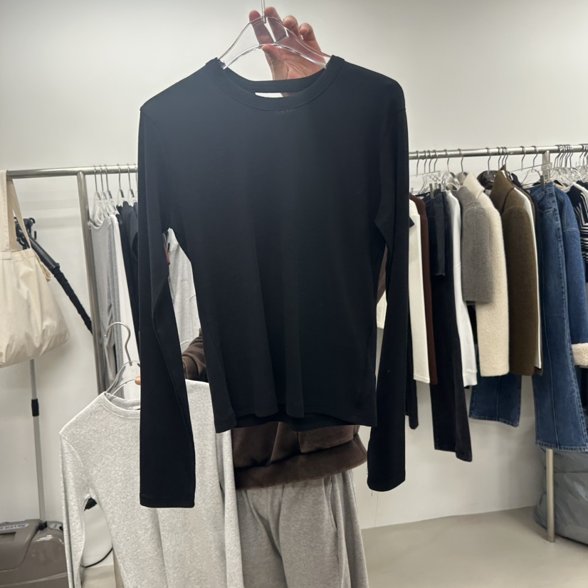 TOPDRESSING韓國代購女士新品職業熱賣26春夏真品長袖T恤TOPDRESSING長袖T恤圖色2黑色