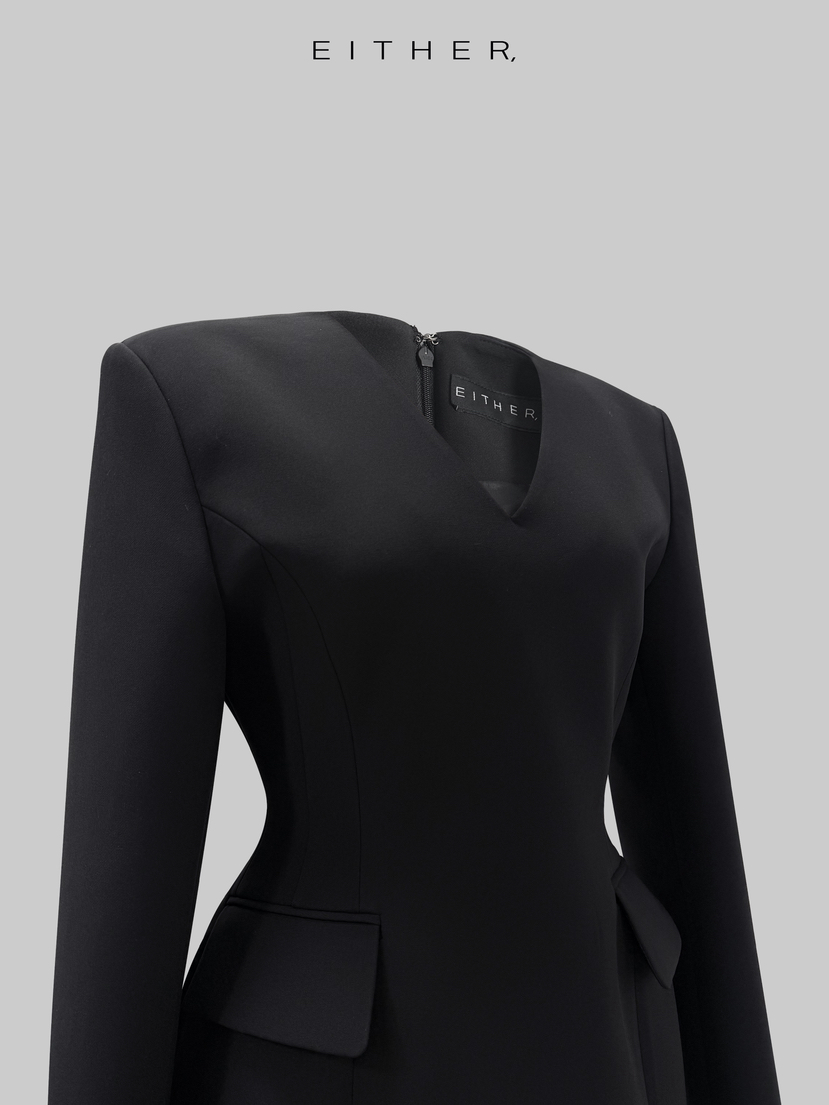 EITHER東大門實拍女士新款熱賣真品26春夏休閑連衣裙修身EITHER連衣裙