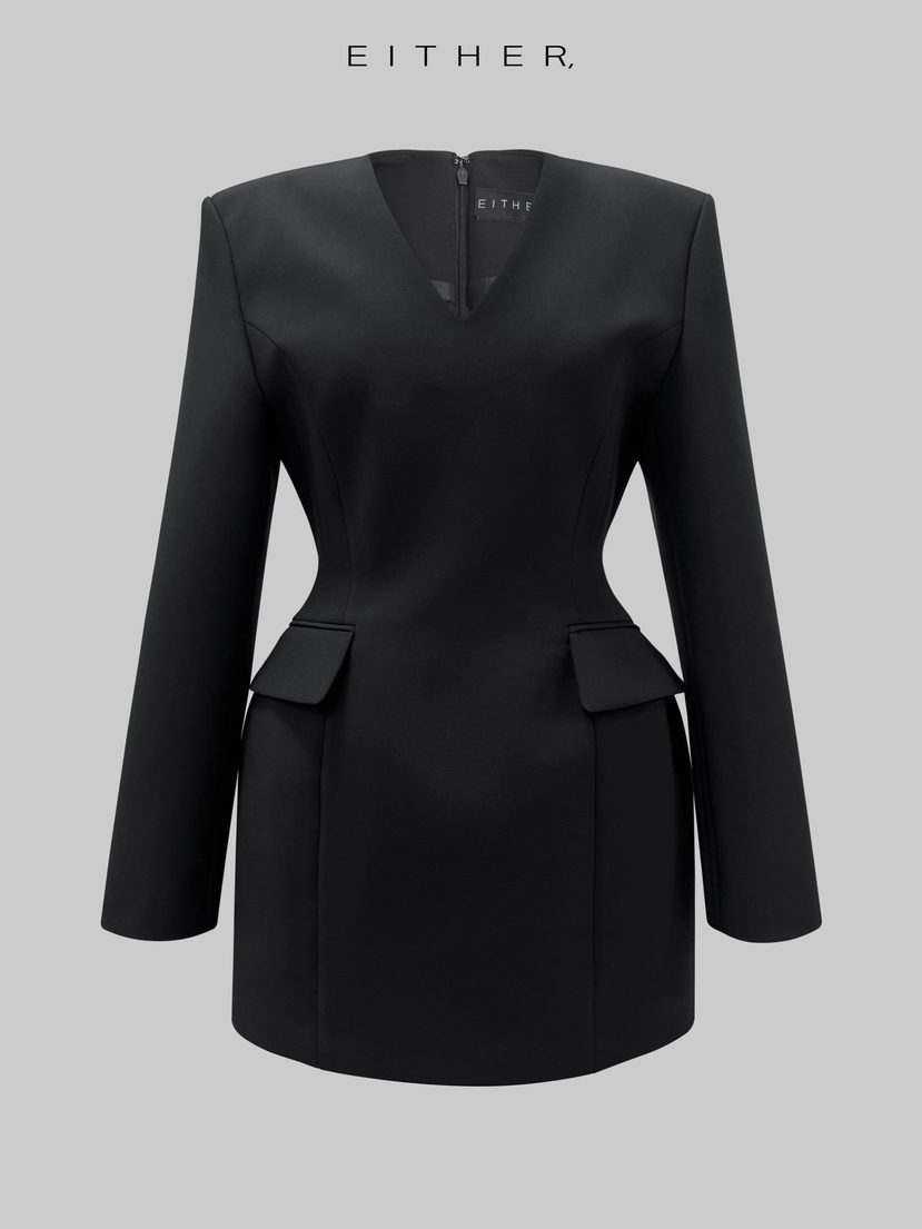 EITHER東大門實拍女士新款熱賣真品26春夏休閑連衣裙修身EITHER連衣裙圖色2