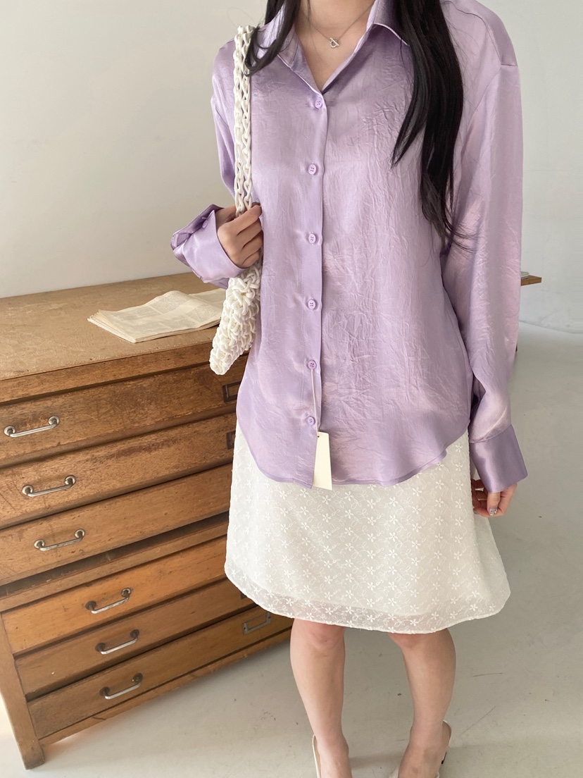 BOHEME東大門代購女裝新品真品時尚26春夏襯衫蕾絲衫緞面BOHEME襯衫/蕾絲衫