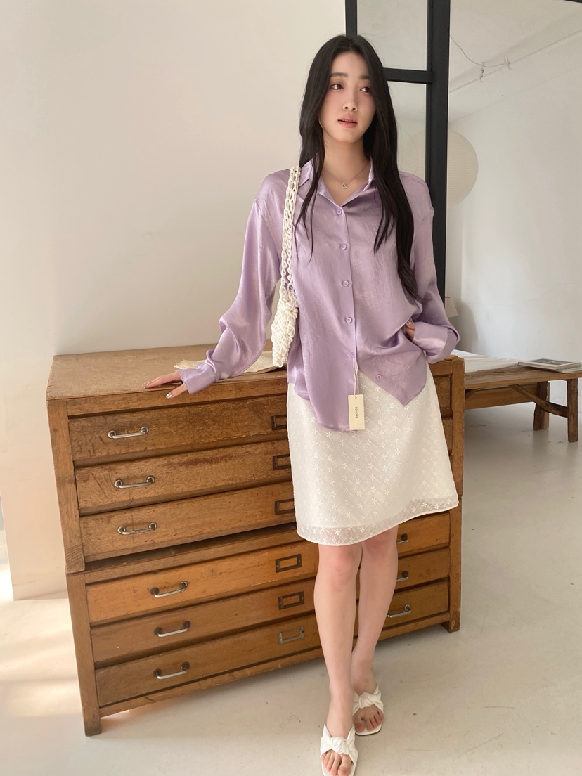 BOHEME東大門代購女裝新品真品時尚26春夏襯衫蕾絲衫緞面BOHEME襯衫/蕾絲衫