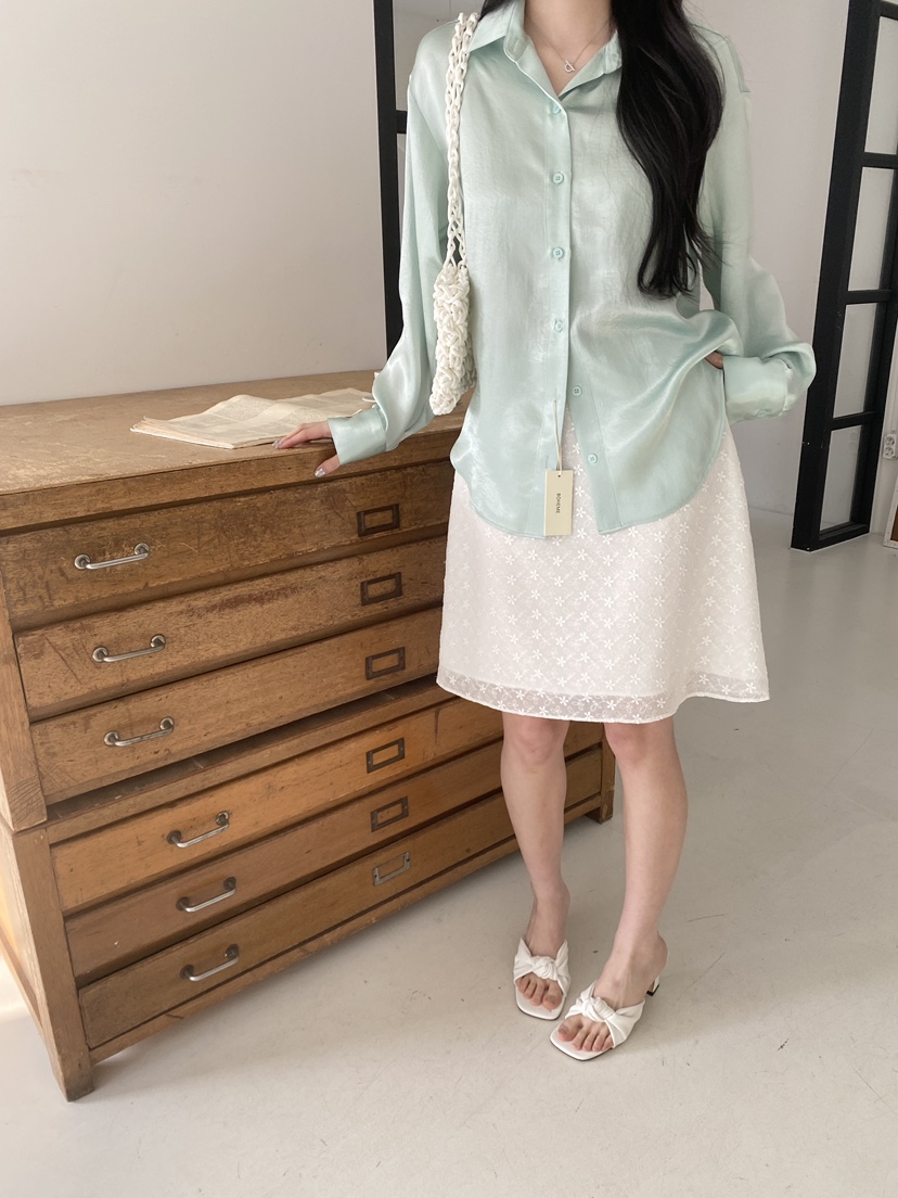 BOHEME東大門代購女裝新品真品時尚26春夏襯衫蕾絲衫緞面BOHEME襯衫/蕾絲衫