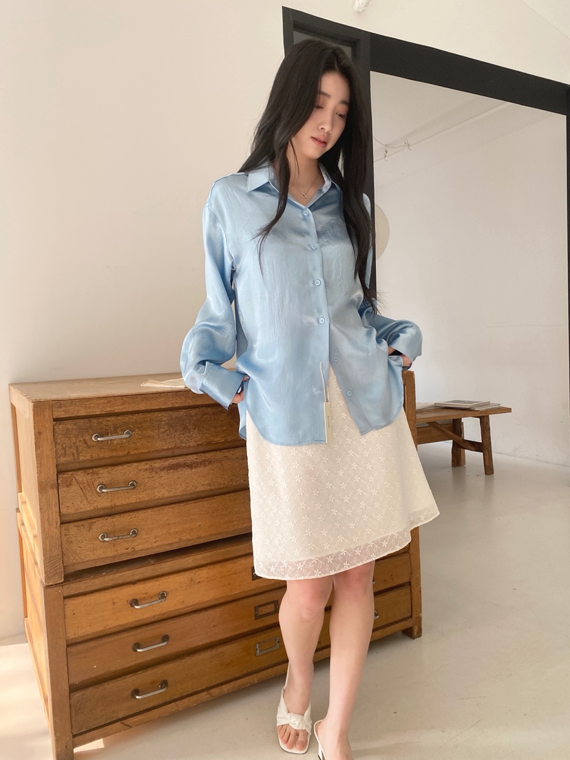 BOHEME東大門代購女裝新品真品時尚26春夏襯衫蕾絲衫緞面BOHEME襯衫/蕾絲衫