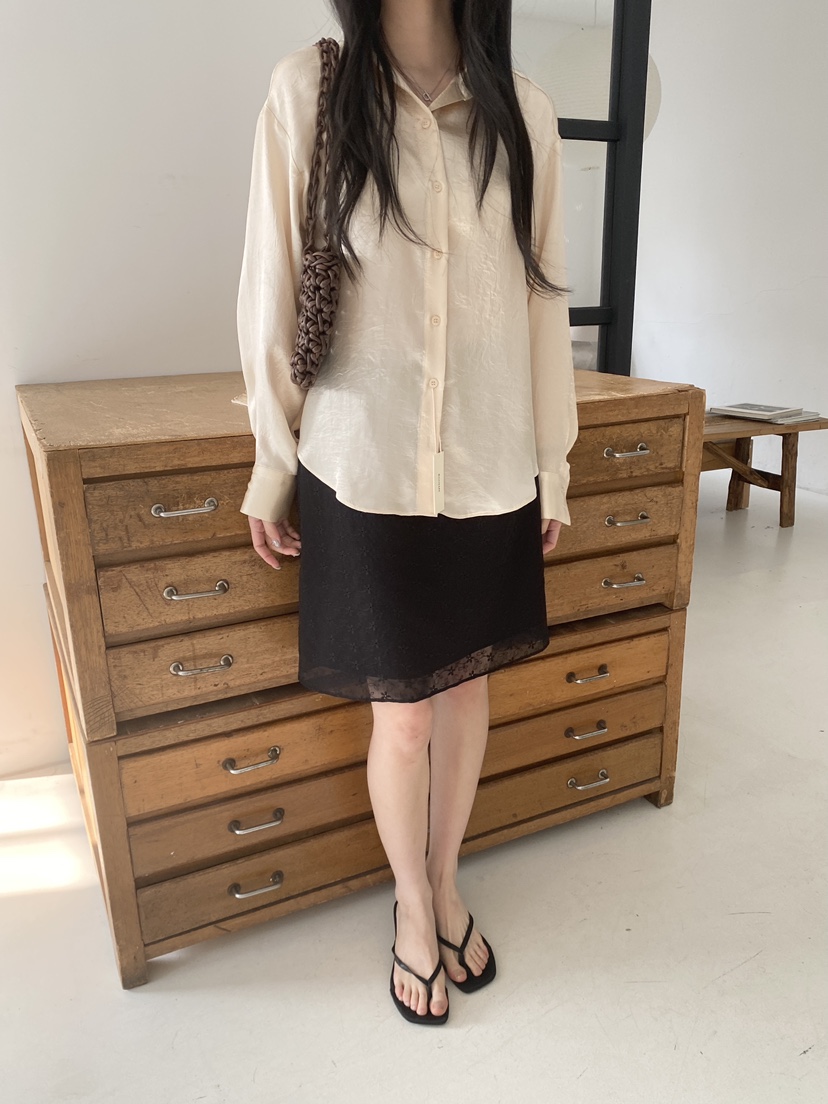 BOHEME東大門代購女裝新品真品時尚26春夏襯衫蕾絲衫緞面BOHEME襯衫/蕾絲衫