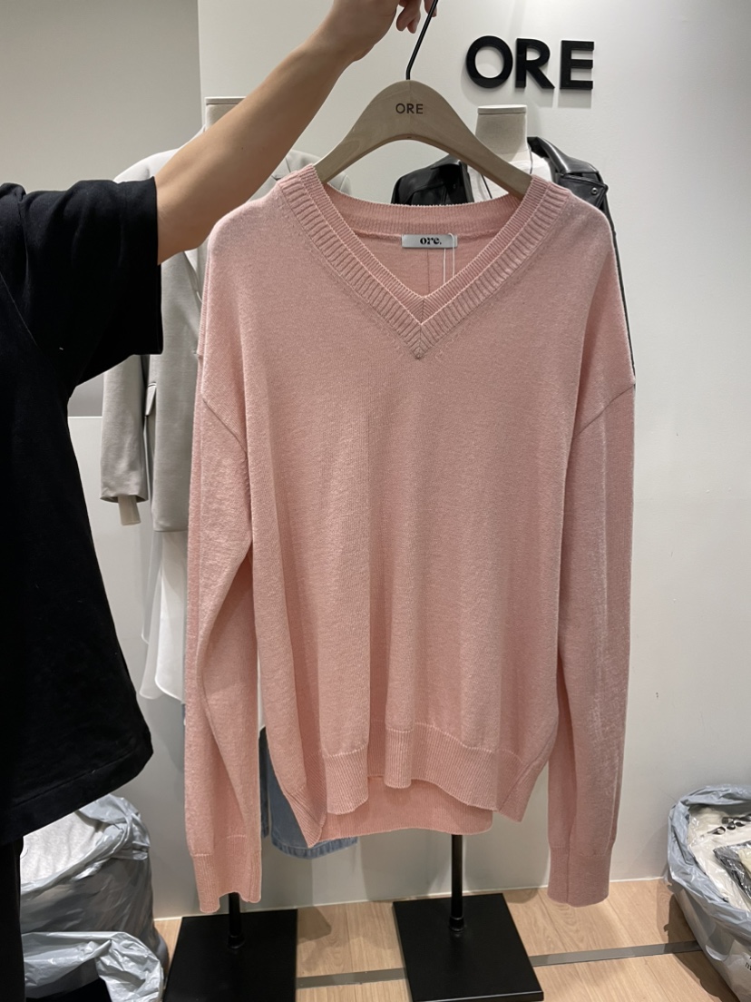 ORE-P東大門實拍女裝新品時尚人氣休閑真品26春夏針織衫雙V領ORE針織衫圖色3