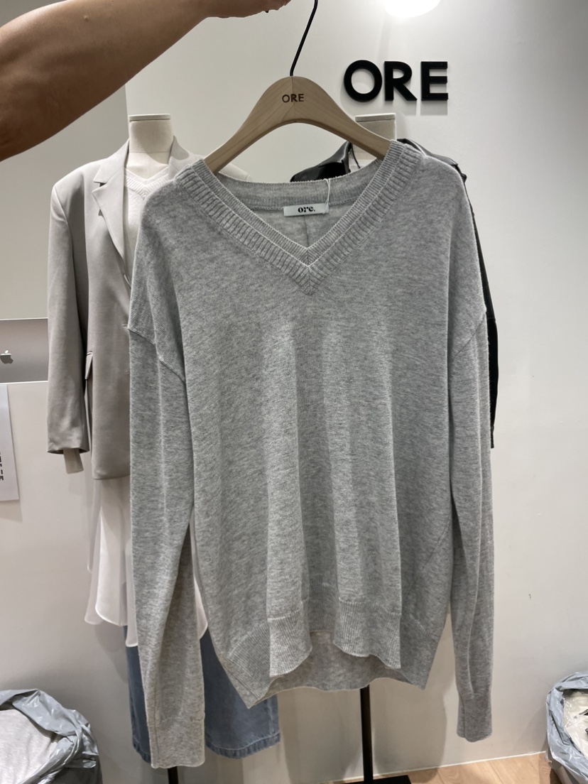 ORE-P東大門實拍女裝新品時尚人氣休閑真品26春夏針織衫雙V領ORE針織衫圖色4
