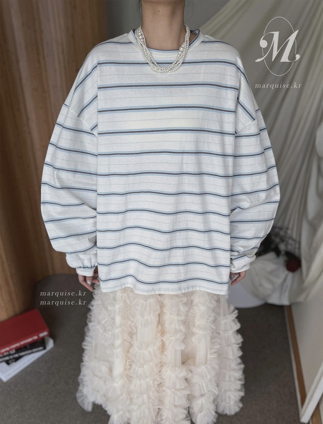 PLANTS ON GRAY東大門實拍女士新款推薦真品長袖T恤條紋PLANTS ON GRAY長袖T恤