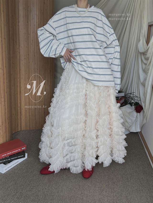 PLANTS ON GRAY東大門實拍女士新款推薦真品長袖T恤條紋PLANTS ON GRAY長袖T恤