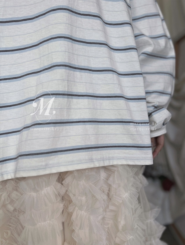 PLANTS ON GRAY東大門實拍女士新款推薦真品長袖T恤條紋PLANTS ON GRAY長袖T恤