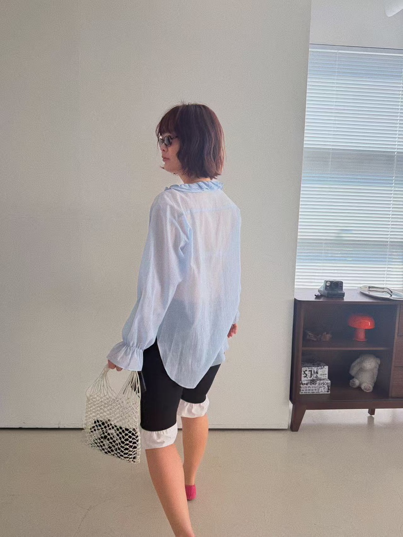 OLI SEOUL東大門實拍女士新品真品人氣26春夏短褲荷葉邊羅紋OLI SEOUL短褲