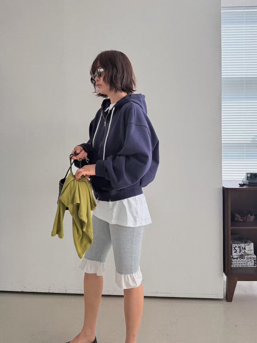 OLI SEOUL東大門實拍女士新品真品人氣26春夏短褲荷葉邊羅紋OLI SEOUL短褲