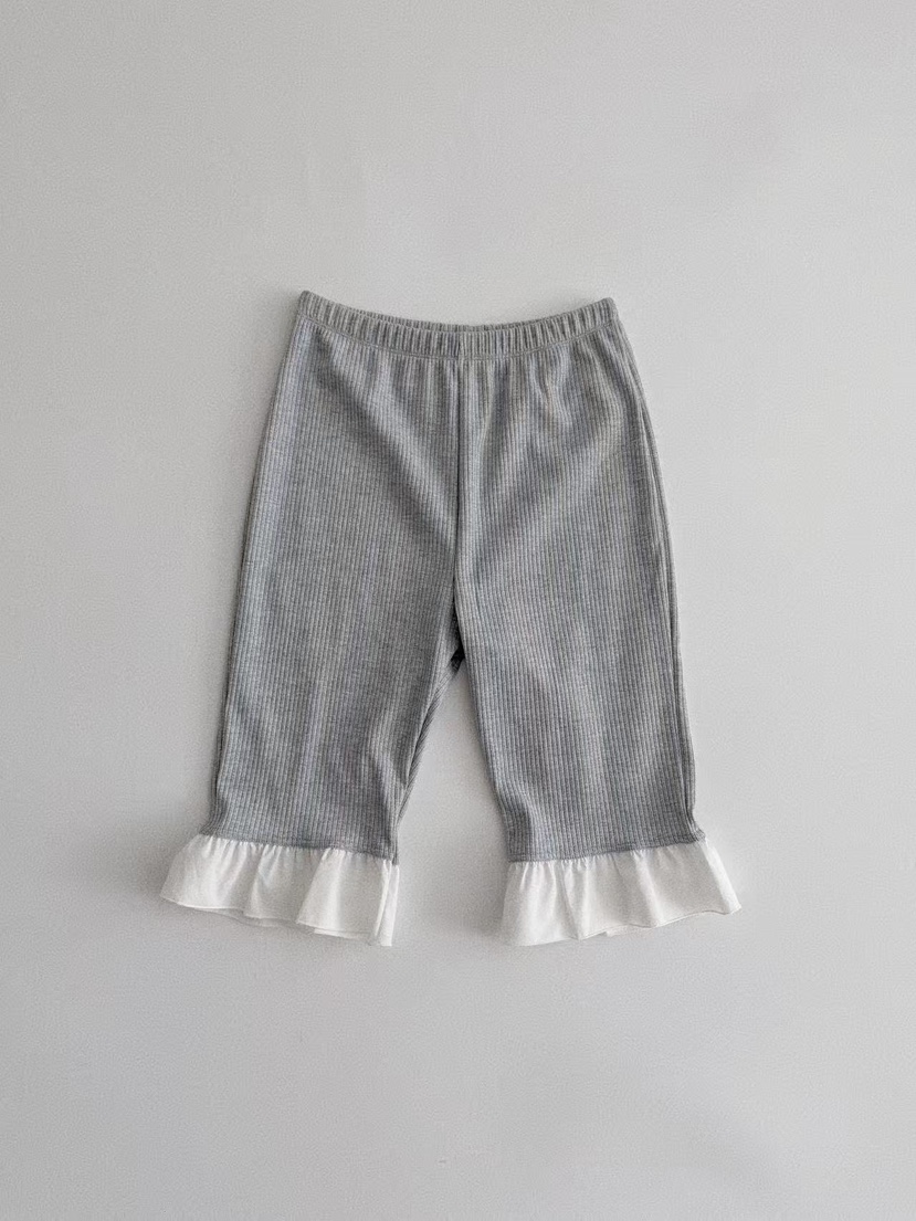 OLI SEOUL東大門實拍女士新品真品人氣26春夏短褲荷葉邊羅紋OLI SEOUL短褲圖色1