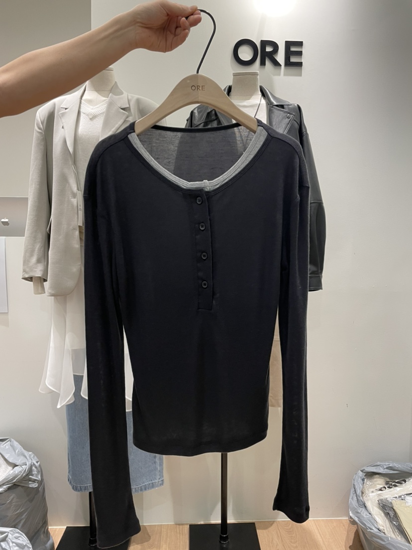 ORE-P東大門實拍女裝新款推薦休閑26春夏真品職業長袖T恤ORE長袖T恤圖色3