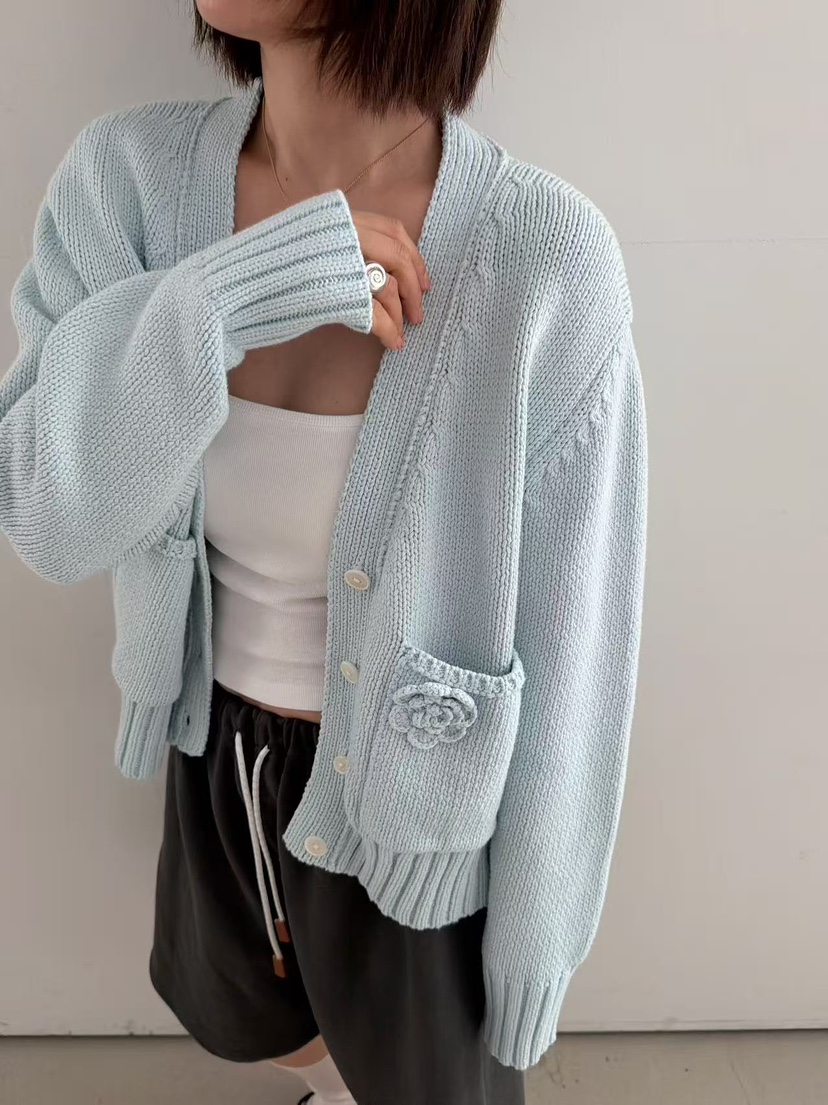 OLI SEOUL韓國代購女裝新品人氣熱賣職業推薦針織衫花朵OLI SEOUL針織衫