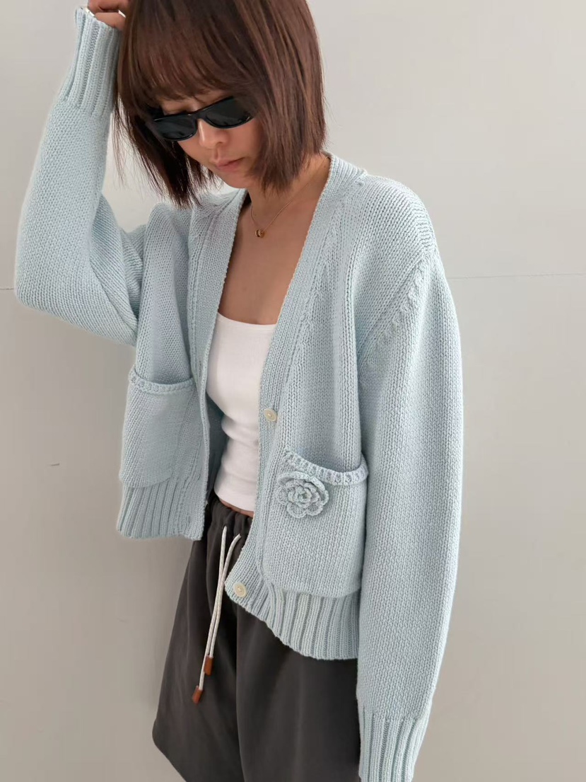 OLI SEOUL韓國代購女裝新品人氣熱賣職業推薦針織衫花朵OLI SEOUL針織衫